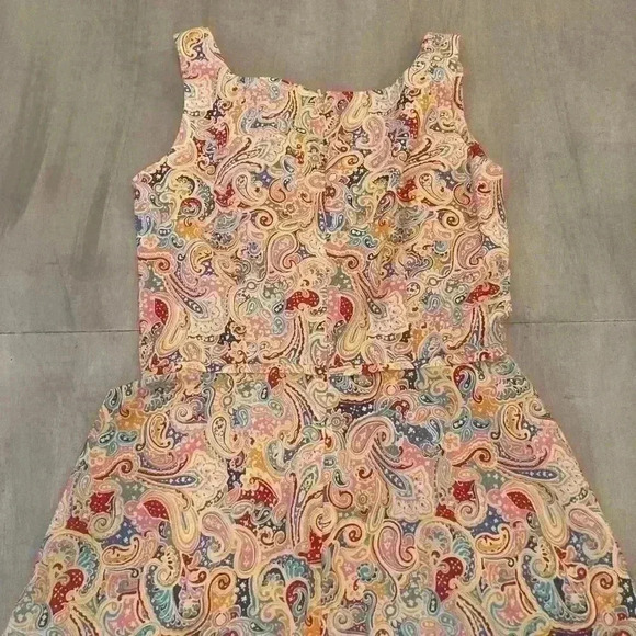 Harold's Multi Color Paisley A Line Sleeveless Dress Size 0 Pristine - Picture 7 of 8